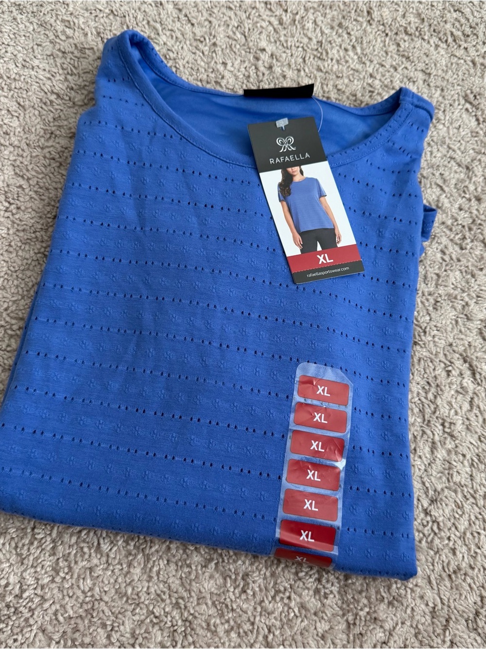 Rafaella Royal Blue Eyelet Knit Top